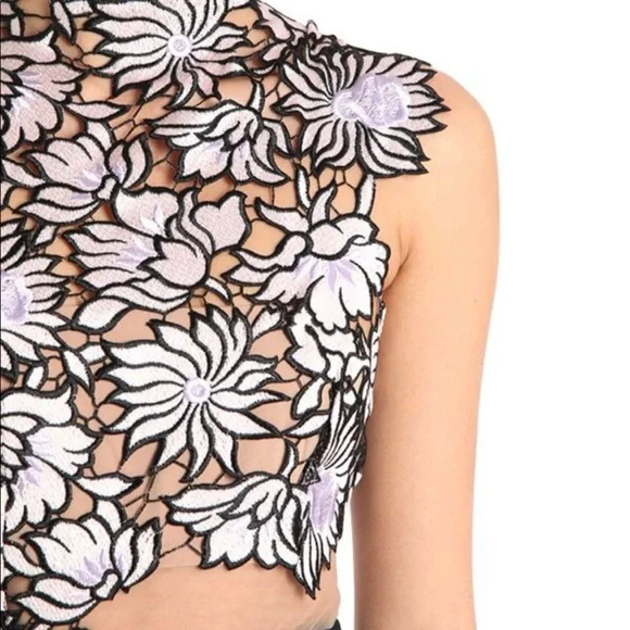 Self Portrait Lilac Guipure Floral Lace Sleeveless Jumpsuit - Picture 13 of 15